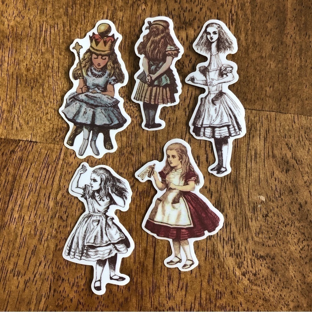 Alice in Wonderland Classic Illustrations stickers (5pk)